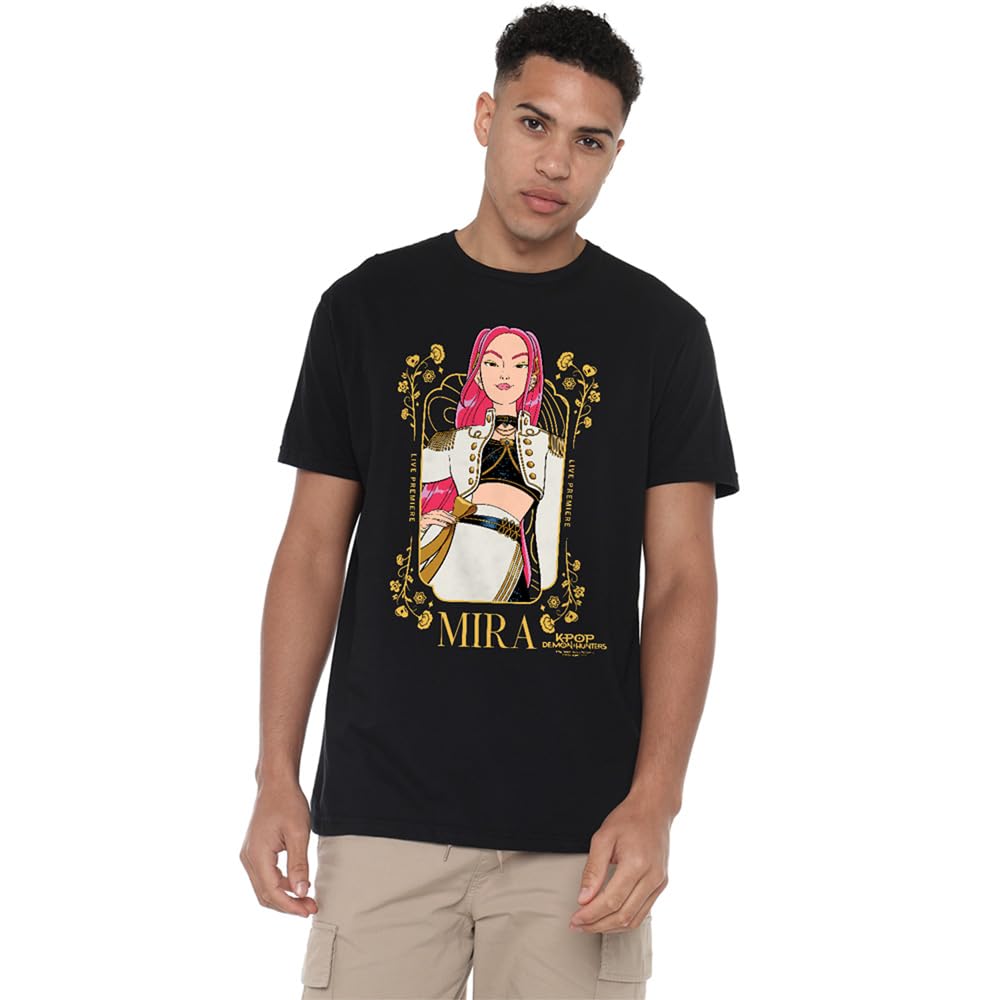 Netflix Licensed T-Shirt - Kpop Demon Hunters Mira Golden Frame - Black - 4XL