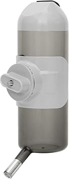Pet Water Bottle Hanging Dog Water Dispenser Kennel Drinker Kettle Feeder BPA Free Cage Crate Hutch Puppy Cat Rabbit 24oz, Gray