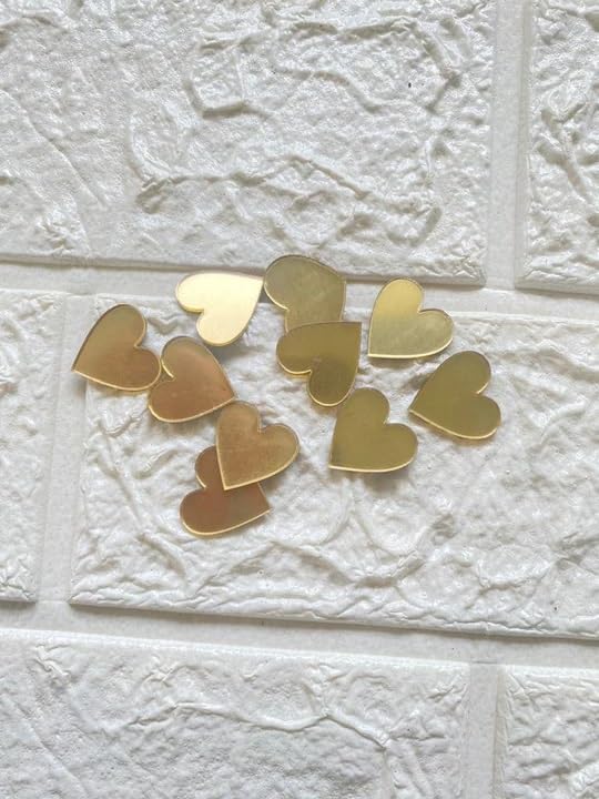 Heart Shapes in Golden Acrylic Cutting Golden 24k Custom Wedding Favor Tag, 10pcs, Chocolate Tag, Acrylic Mirror Tag, Heart Mirror Tag