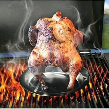 Ubersweet Stainless Steel Non-Stick Upright Chicken Turkey Roaster Poultry Barbecue Rack
