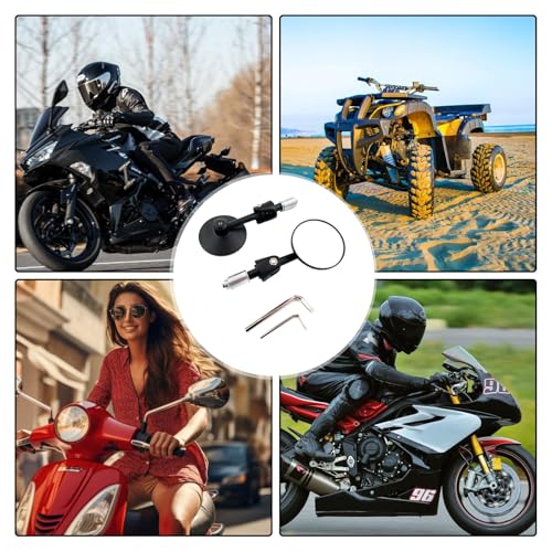 Retrovisores para scooter con visión ajustable completa kit de espejos de manillar para moto y ATV 4