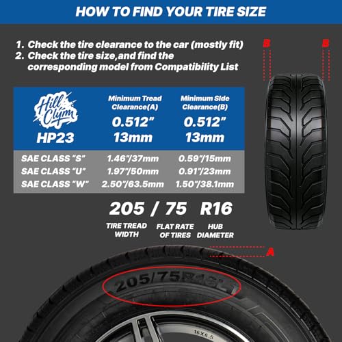 Snow Chains for Pickup Trucks & SUVs Off-road, Heavy Duty Quick Fit & Easy Installation Snow Tire Chains, Portable Reusable Emergency Tire Traction Chain, Set of 2 (HP2340) by HILLCLYM - Image 5
