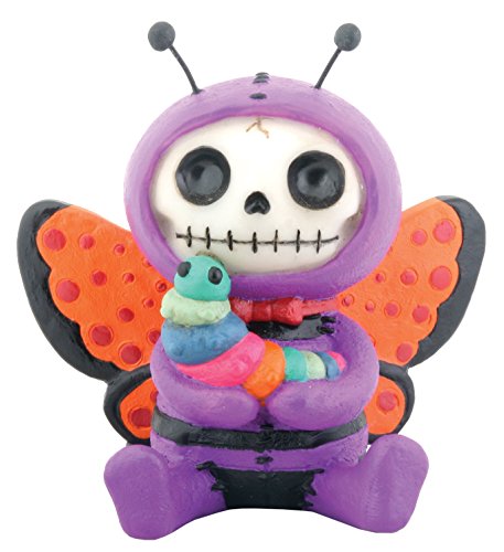 SUMMIT COLLECTION Furrybones Flutters Signature Skeleton in Butterfly Costume Holding a Caterpillar