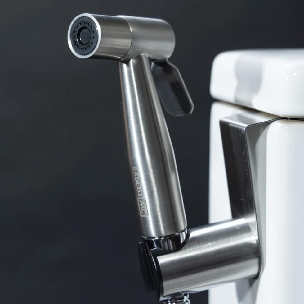 Douchette WC (Brevet Déposé) de Marque Française pour Toilette avec Jet Réglable - Bidet Hygiénique avec Robinet 3 Voies, Pistolet, Flexible et Support...