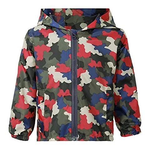 ranrann Camouflage Kids Raincoat with Hood Cover