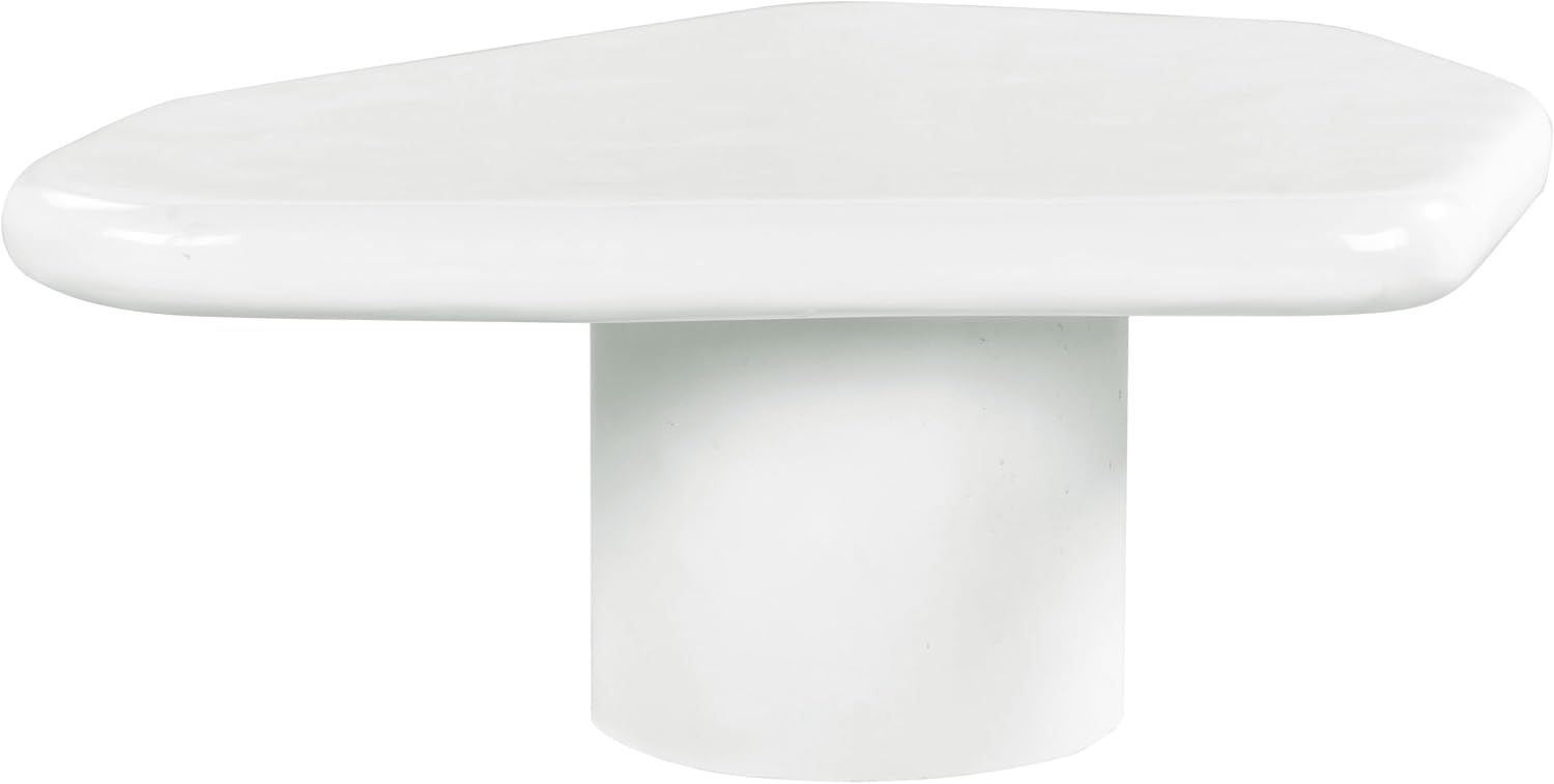 SAFAVIEH Couture Collection - Rhianna White Concrete Coffee Table, Sculptural Modern Accent Table, Contemporary Design (SFV2609A)