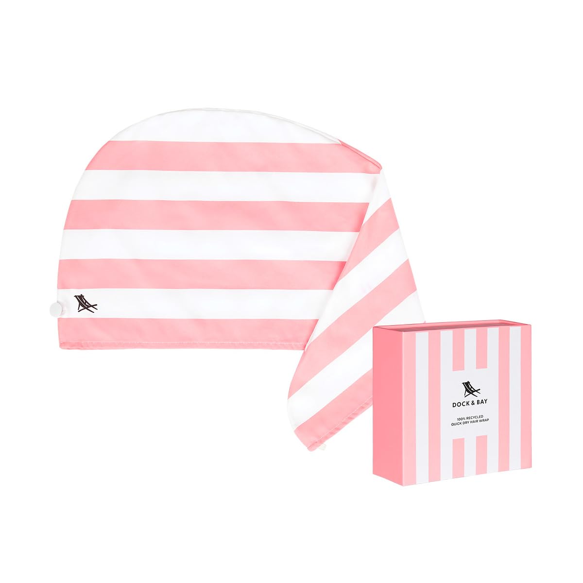 Dock & Bay Turban Hair Towel - For Home & the Beach - Super Absorbent, Quick Dry - Cabana Light - Malibu Pink, One Size - Image 2