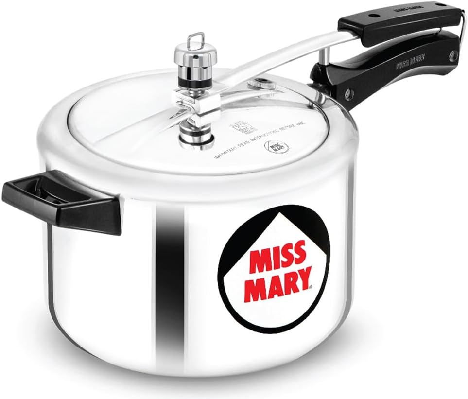 Hawkins Miss Mary Aluminum Pressure Cooker Silver 5 Litres