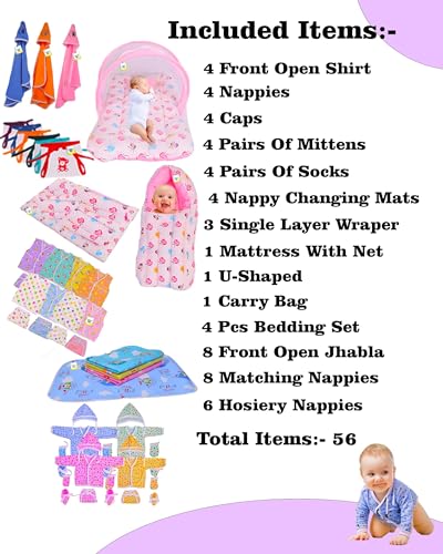 Image of Toddylon 56 in 1 Baby Products All Combo Hospital Essentials Kit (0-6 Months)