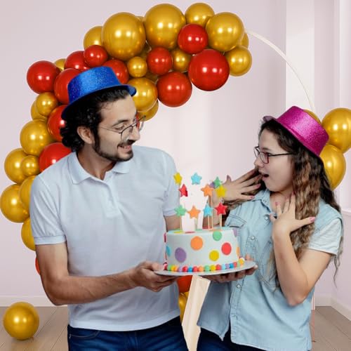 Image of Party Propz Red and Golden Metallic Ballloons For Decoration - Pack of 50 Pcs Red and Gold Balloons for Birthday | red balloons | Golden Balloons | Chrome Balloon Decoration Kit (Latex)