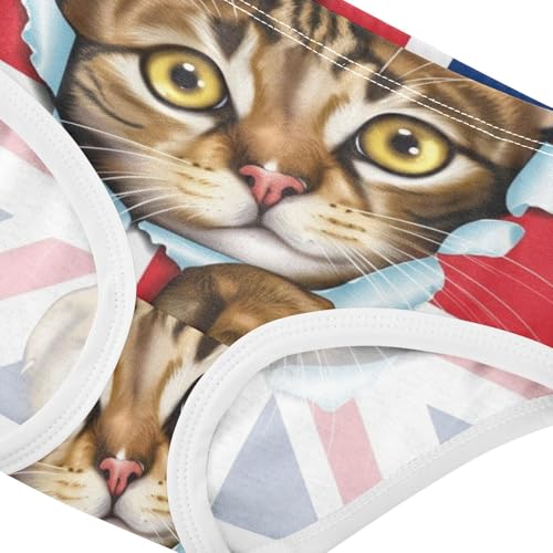 Toddler Underwear Floral 2t Cotton Panties for Girl Designer Briefs Girls Undies UK Flag Tabby Cat Cute4