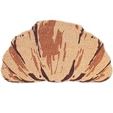 Nuanchu Croissant-Fußmatte, 41,5 x 73,7 cm, natürliche Kokosfaser, Fußmatte mit einzigartigem Bäckerei-Druck, Eingangsmatte für Eingang, Veranda, Innen- und Außenbereich, Heimdekor-Zubehör