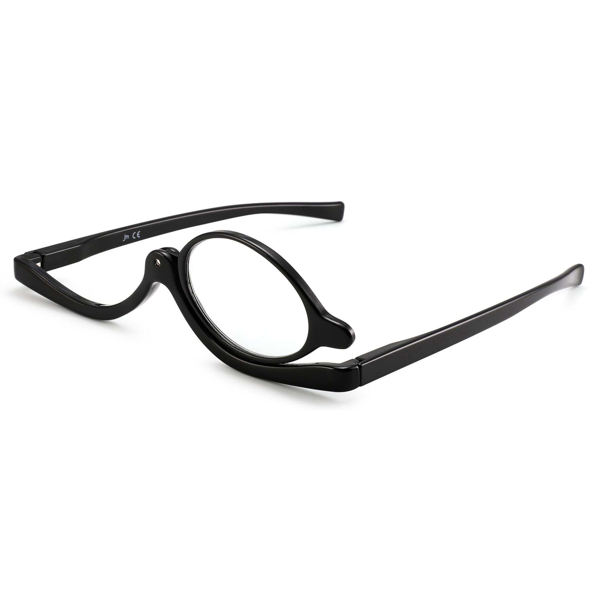 Jm Women's Black Makeup Reading Glasses Magnifying Flip Down Cosmetic Readers For +4.0