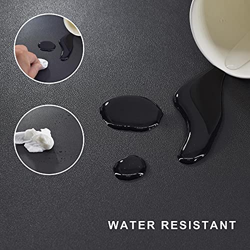 Image of Chihein L-Shaped Desk Pad, Corner Desk Mat (45.3 inch+ 57.1 inch) x 15.7 inch, Computer Office Mouse pad Writing Table Pad for Home Office - Black /Gray