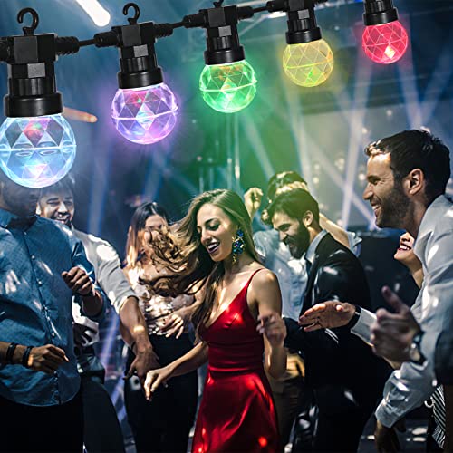 Vigdur 41Ft Disco Ball String Lights - 15 Projection Balls Color Changing String Lights Waterproof Shatterproof Outdoor Patio Lights For Party Backyard Pergola Porch Garden #TOP4