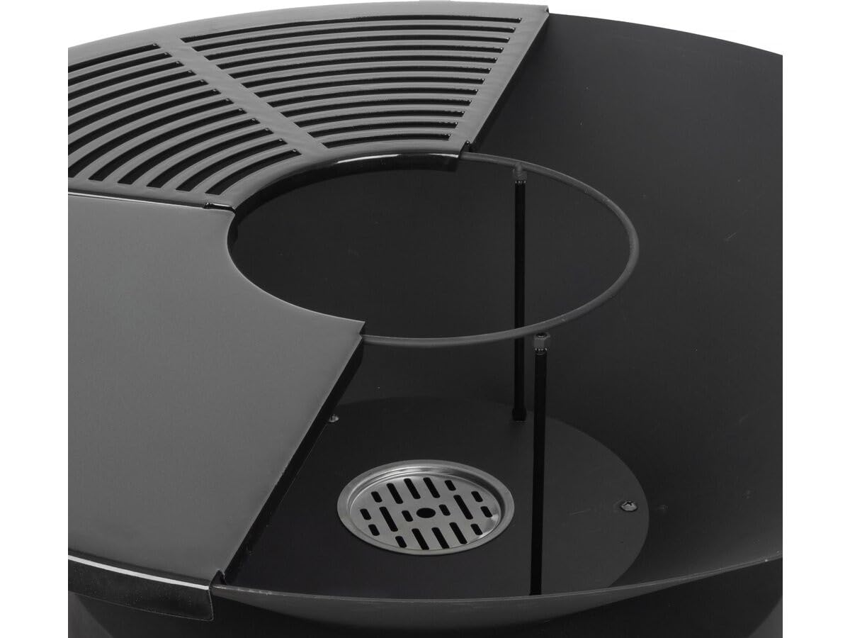 Barbecue plancha brasero à charbon et bois "Cesar premium" - Ø 81 cm - Noir