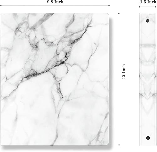 Miniatura 8 de WAVEYU Bonita carpeta de 3 anillos de 1 pulgada con bolsillos interiores de tamaño carta para suministros de oficina escolar, flor azul