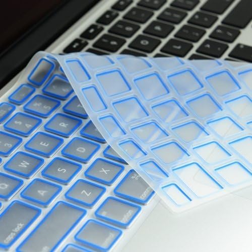 TOP CASE - Silicone Keyboard Cover Skin for MacBook Unibody 13-Inch/Old Generation MacBook Pro 13, 15, 17-Inch with or Without Retina Display/Wireless Keyboard with TopCase Mouse Pad - Royal Blue