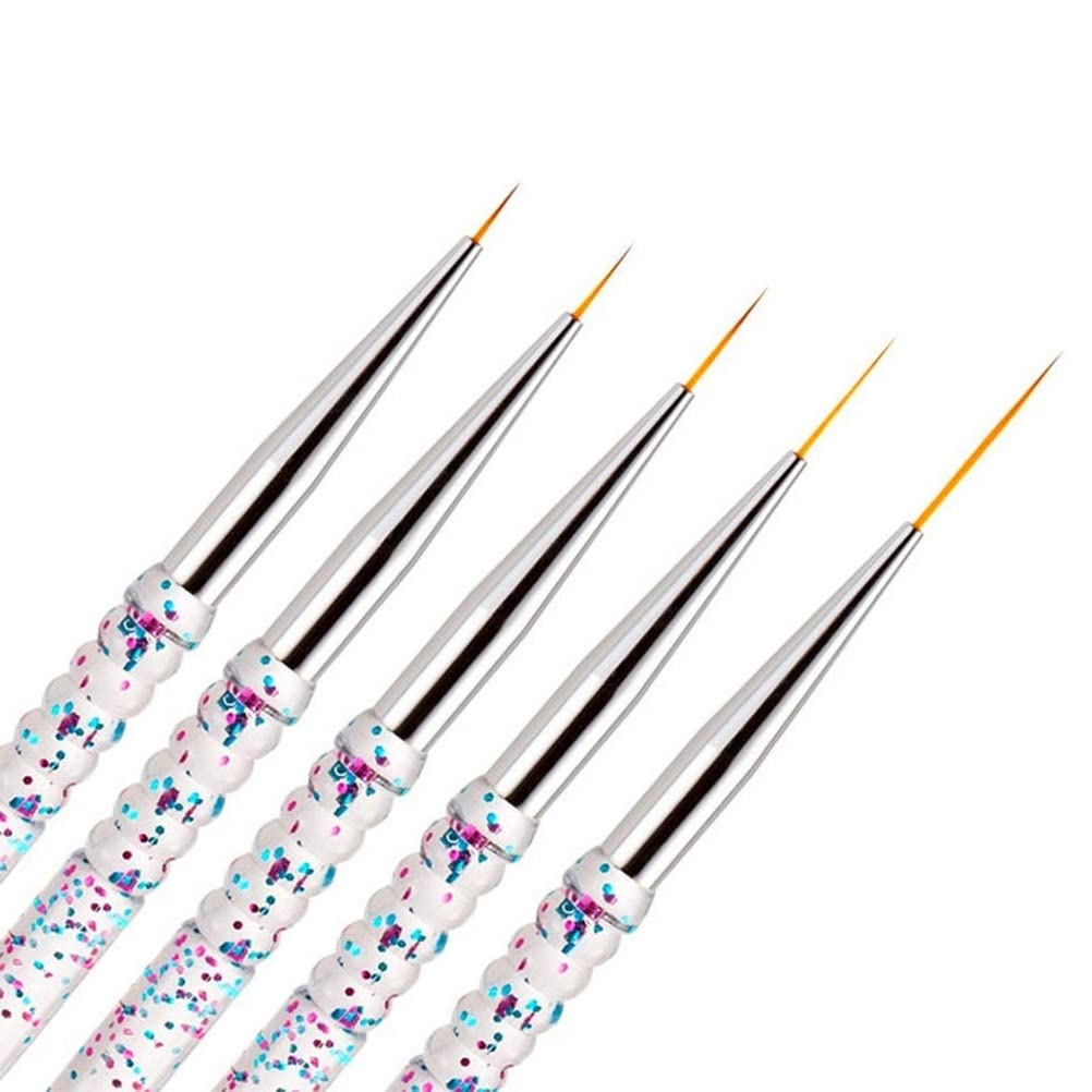 SQULIGT 5Pcs Nail Art Liner Brushes, Nail Gel Polish Painting Brush Set, Thin Nail Art Drawing Pen (7/9/11/15/18mm) : Beauty & Personal Care