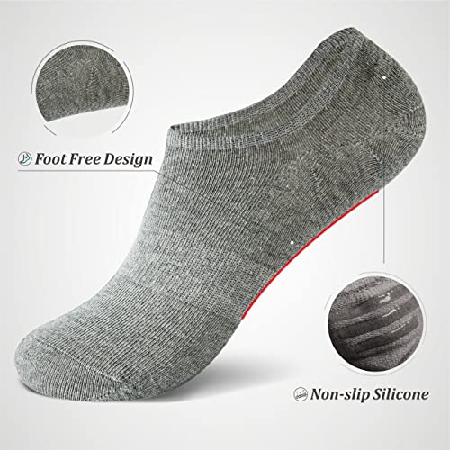 Higixch No Show Socks Women Low Cut Invisible Liner Non Slip Athletic Boat Socks 6 Pairs (Socks For Women Size9-11, Black, White, Gray) #TOP2