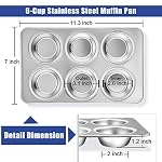 TeamFar Muffin Pan, 6 Cup Muffin Pan for Baking, Cupcake Pan Muffin Tin - Image 3