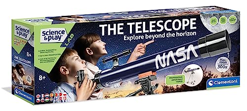 Clementoni - 75087 - Ciencia Y Juego Lab - El Telescopio - Juego Educativo De Ciencias, Juguete 8 Años, Telescopio Astronómico para Niños, Juego De Iniciación A La Astronomía