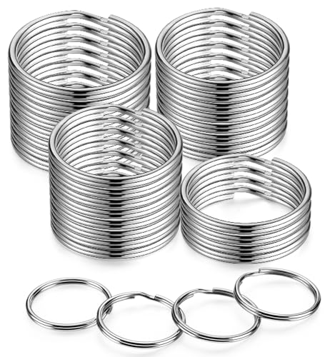 YHYZ 1.5 inch Key Rings Bulk (100pcs, Round), 38mm (1 1/2 inch) Sliver Metal Spilt Key Rings, for Kechain Chain/Dog Collar tag/DIY Craft Jewelry Making/Car Key