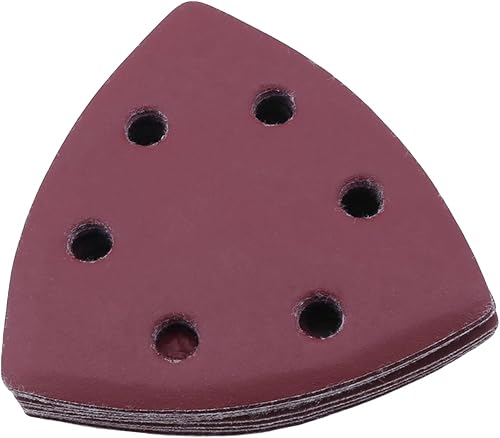 Miniatura 23 de Utoolmart Papel de lija para detalles, papel de lija triangular, almohadillas de lijado de gancho y bucle, multiherramienta oscilante triangular, 15