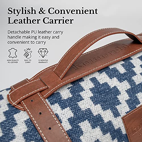 Komorebi Extra Large Picnic Blanket - 78” x 59” - Waterproof Outdoor Blanket, Foldable & Portable Sandproof Beach Blanket - Blue Travel Mat with Soft Cotton & Carry Handle by Komorebi - Used condition - Image 3