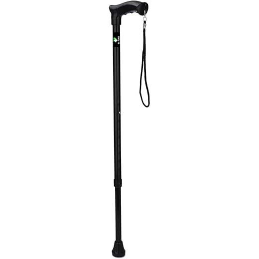 Walking Stick Adjustable Height Black