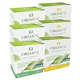 Organyc 100% Certified Organic Cotton Tampons, Plant-Based Eco-Applicator, Regular Flow+Super Flow Bundle, 16 Count (Pack of 6 Mixed)