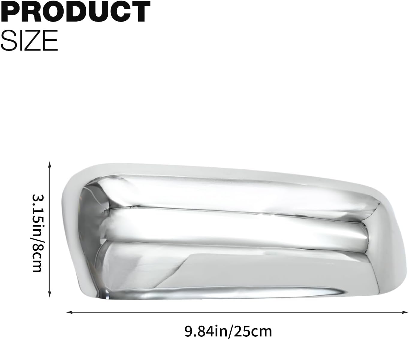 Chrome Towing Top and Side Clip-On Mirror Covers, ABS Tow Mirror Caps, Driver Side Door Mirror Housing Lower and Upper Cover Replacement for Chevy Silverado 2020-2024