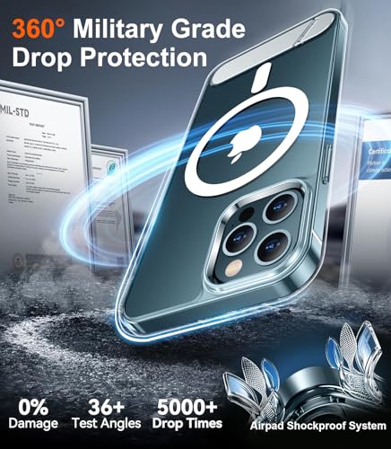 Image of Magnetic Compatible with iPhone 12 Pro Max Case, [Built-in Invisible Kickstand][Compatible with MagSafe][Military Grade Shockproof] Slim Thin Phone Case for iPhone 12 Pro Max 6.7 inch