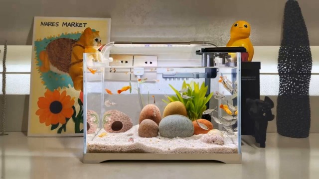 Deapeey Pink Aquarium Decor Ceramic Cute Strawberry Betta Fish Tank Cave