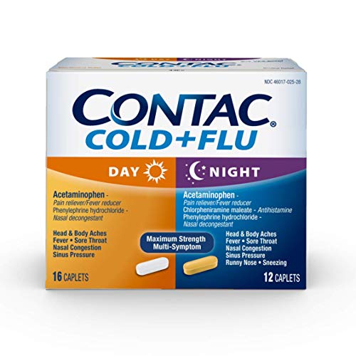 Contac Cold + Flu Max Strength Multi-Symptom Relief Day Night Combo,