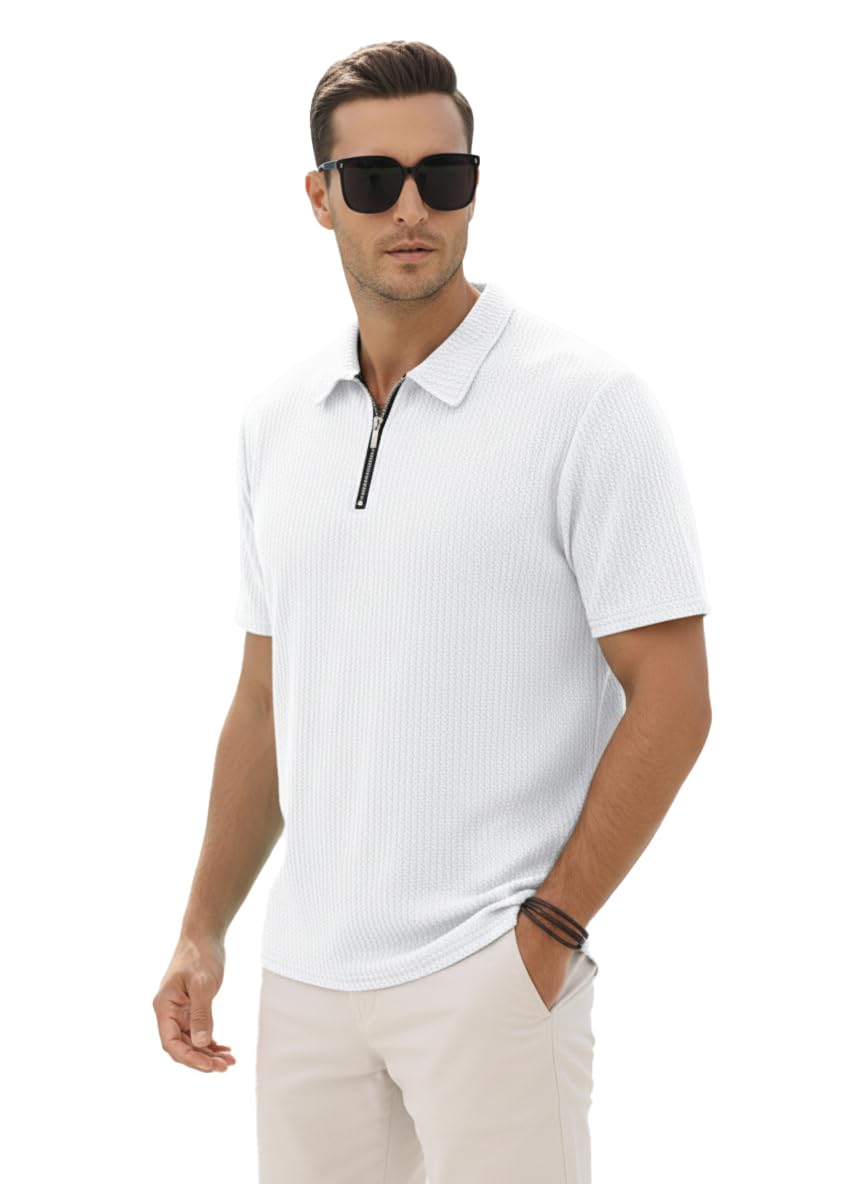 madfrog Men’s Solid Zip Polo Neck Half Sleeve Cotton Blend T-Shirt – Comfortable, Lightweight & Breathable Regular Fit Casual Top for Work, Travel & Everyday Wear-picture-38