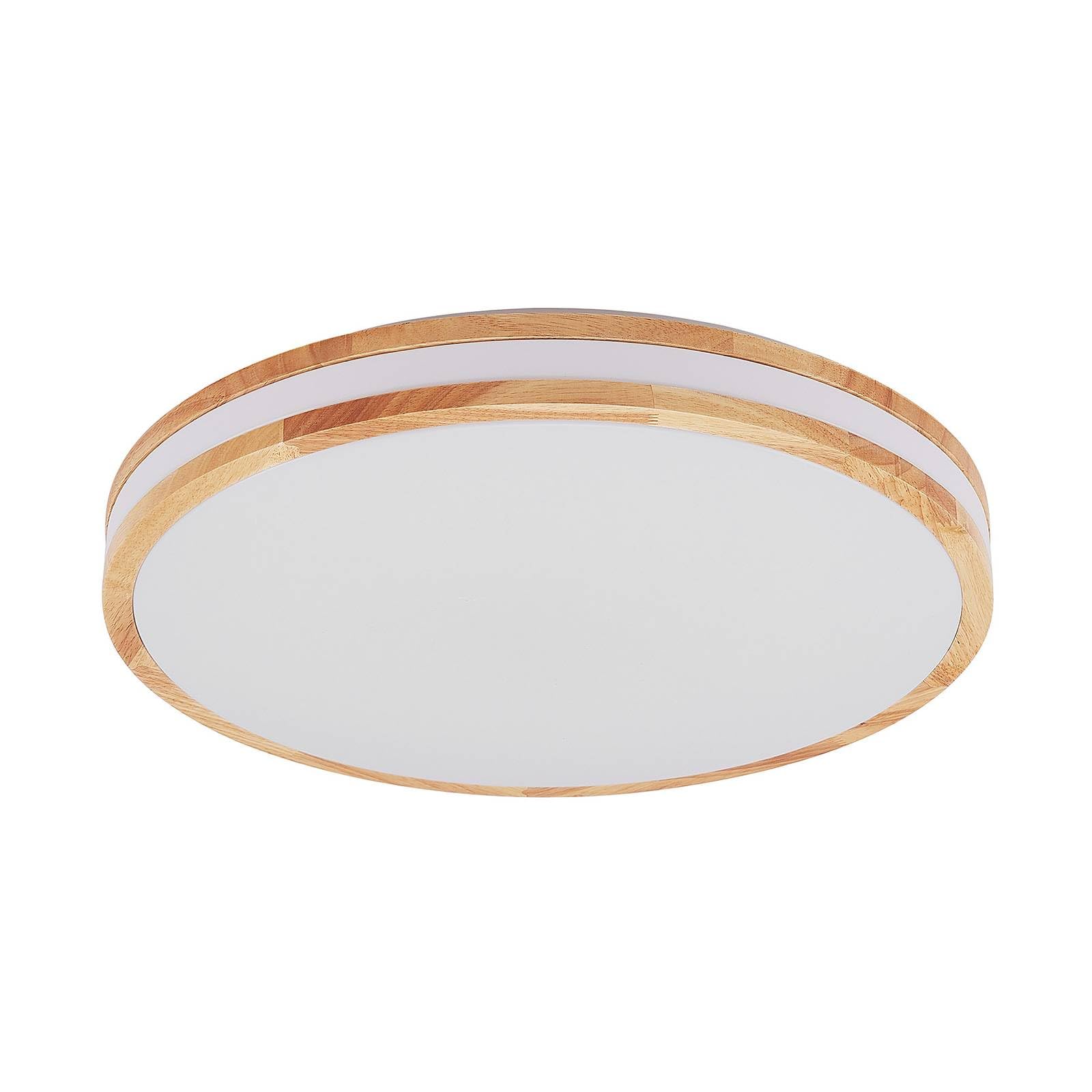 Lindby LED Deckenlampe Holz Ø49,5 cm, mit Fernbedienung dimmbar wechselbare Lichtfarbe 30W Wohnzimmerlampe Deckenleuchte Esszimmer