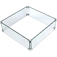 Fire Pit Wind Guard, 17.5" x 17.5" x 6" Tempered Glass, Modern Style, Transparent