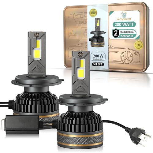 Image of OTOROYS H4 LED Headlight Bulbs, 200W, 20000 Lumens, Super Bright 6500K Cool White, Headlight Auto Conversion Kit for Car, Set of 2, (2 Years Warranty)