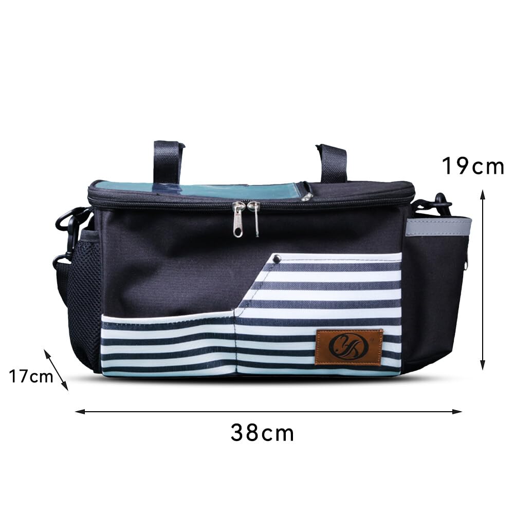 Jadin Bolso Carro Bebe, Multiusos Bolsa Carro Bebe con Correas de Hombro para Biberones, Pañales, Pañuelos y Juguetes, Bolso Bebe Carro Universales Accesorios Carro Bebe, Impermeable