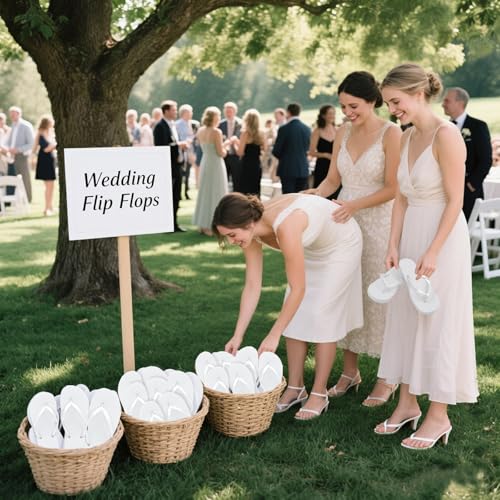 24 Pairs Bulk Flip Flops For Wedding Guests Slippers Wedding Flip Flops Party Favors for Guests Reception Bridal Sandals for Women Men Beach Pool Party3