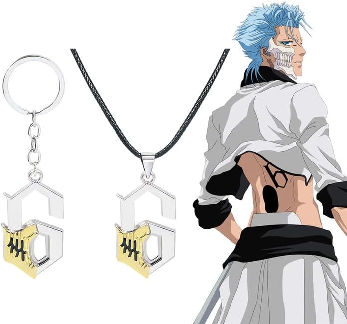 Miniatura 2 de FunBoat Grimmjow Anime NO.6 Charm Llavero Ulquiorra Cifer NO.4 Collar Regalos de Navidad para niños, niñas, adolescentes, mujeres y hombres