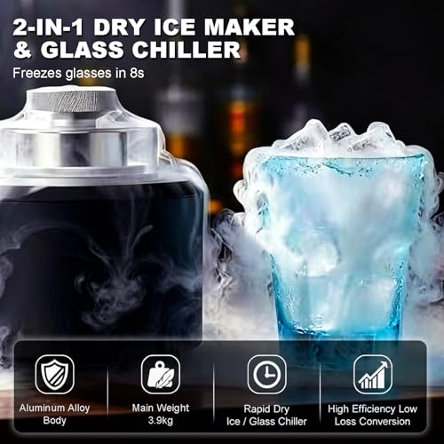 Fabricadora de Hielo Seco 2 en 1 para Cocktails y Bares miniatura 2