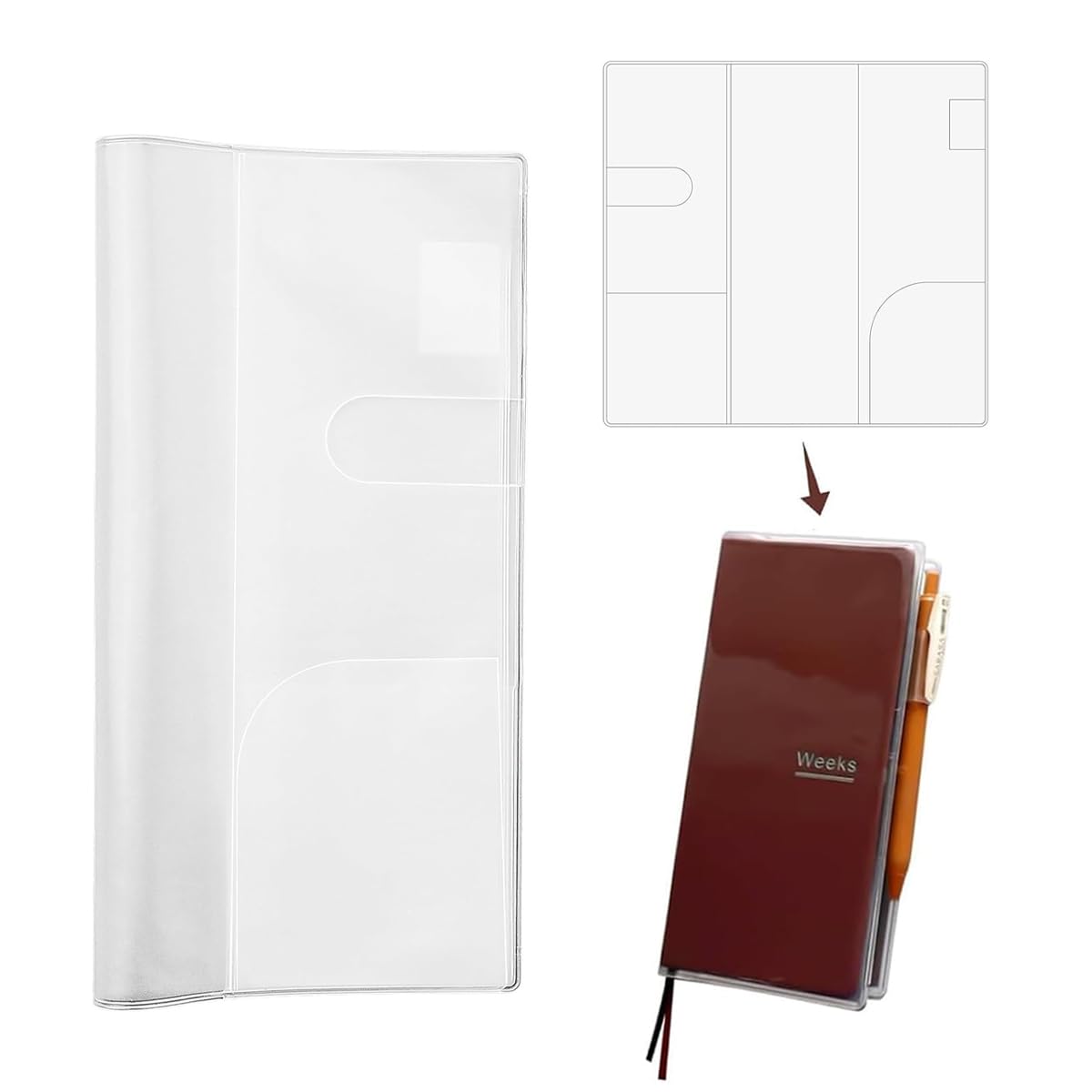 Climberty® Clear Cover for Hobonichi Weeks Planner- 8.0x7.7 Inches,Plastic Cover for Weeks Book,Protective Sleeves Compatible with April Start & Mega Planners(1-Pack)-image-24