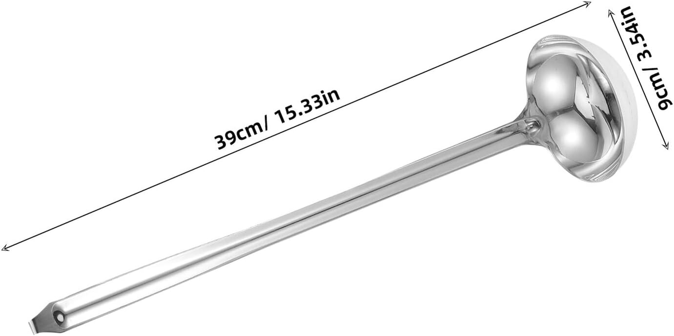 Stainless Steel Soup Ladle Spoon with Hook Long Handle Serving Utensil