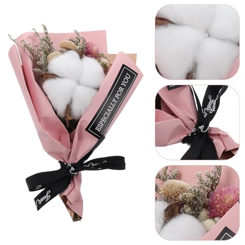 Ramo decorativo de flores secas rosa pequeño fácil de llevar miniatura 3