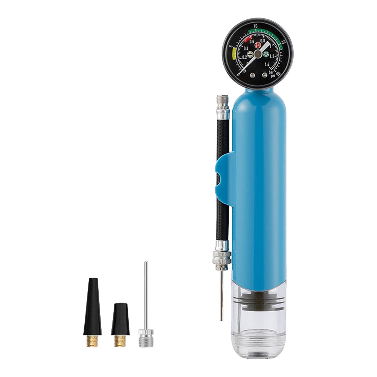 Ball Pump with Pressure Gauge Lightweight Yoga Ball Portable Basketball Pump Blue-image-14