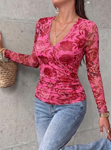 Womens Mesh Wrap Dressy Top - image 8