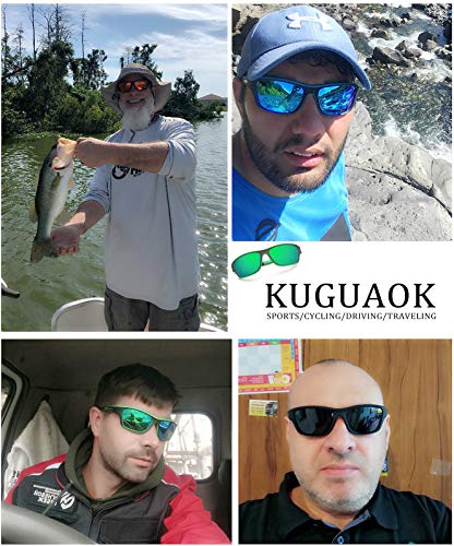 Image of KUGUAOK Polarized Sports Sunglasses for Men Driving Cycling Fishing Sun Glasses 100% UV Protection Goggles