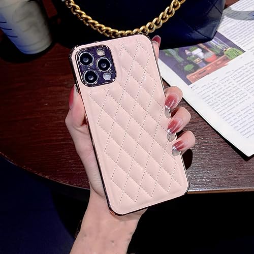 Housse lattice en cuir souple rose iPhone SE 2022 douceur et sécurité